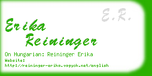 erika reininger business card